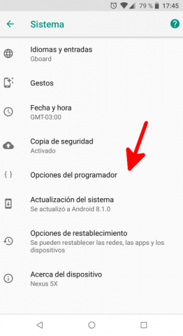 Tap en «Opciones del progamador» – Memoria utilizada Android 8.1 | Android Lento: Cómo Solucionarlo de raíz, Fácil y SIN USAR trucos